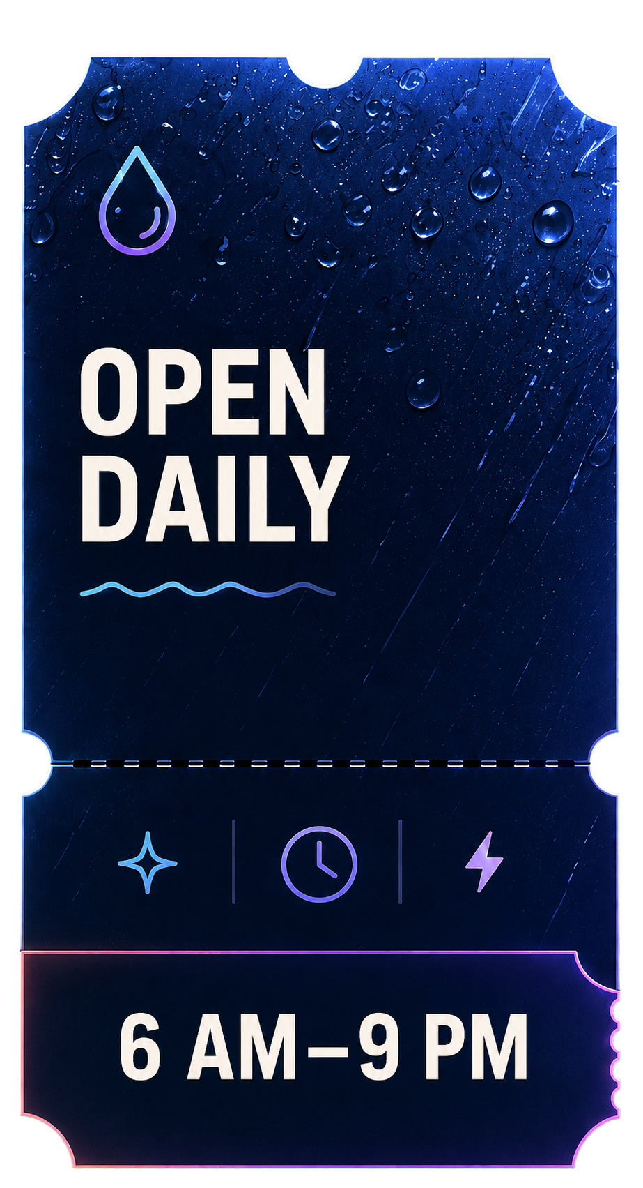 Open Daily — Washie Car Wash is open from 6 AM to 9 PM