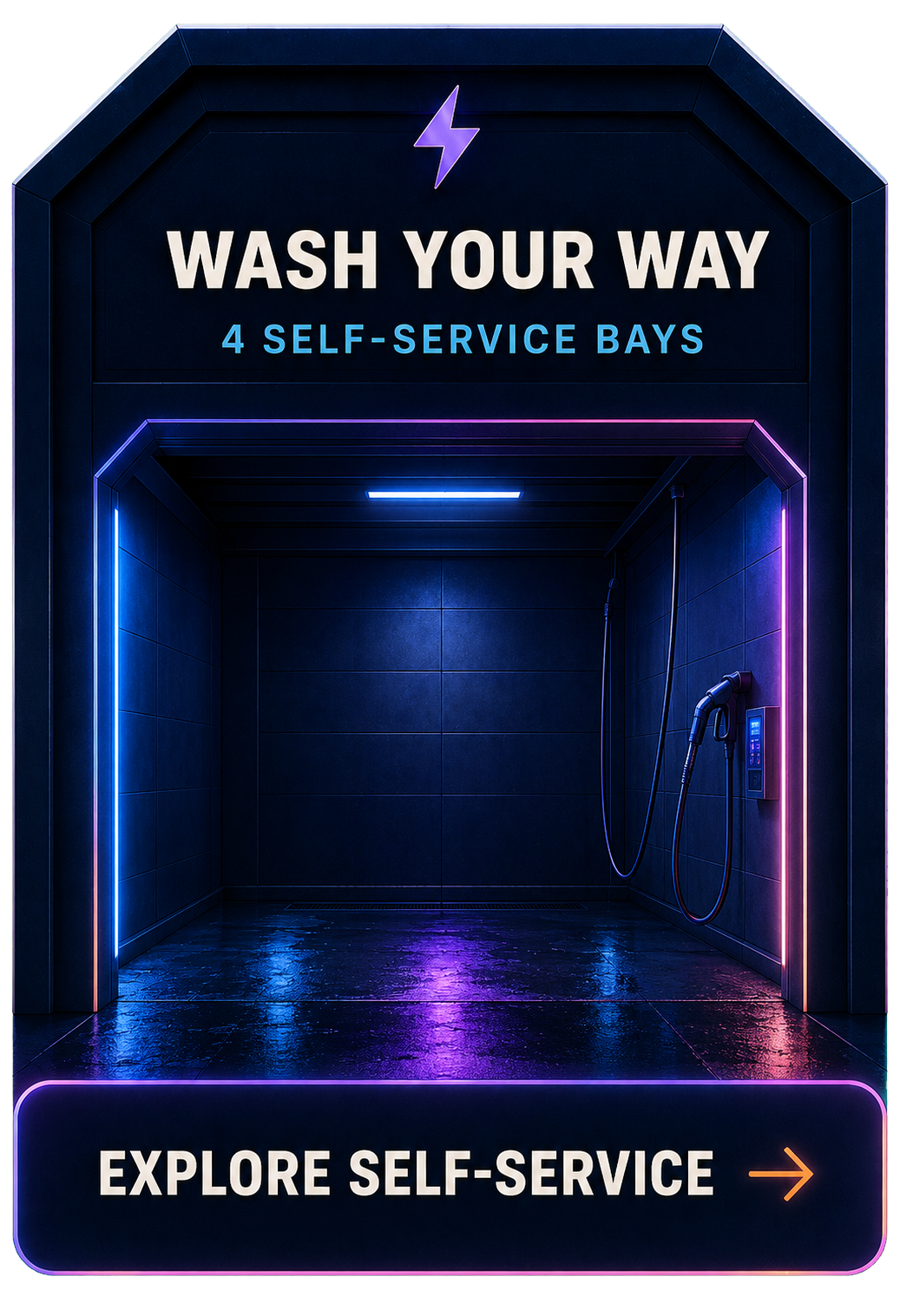 Wash Your Way — explore Washie’s four self-service bays